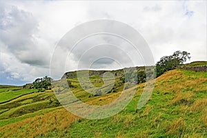 Austwick meadow path to the Norber Erratics, Yorkshire Dales, England photo