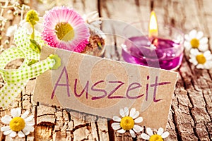 Auszeit or Time Out for relaxation
