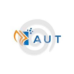 AUT credit repair accounting logo design on white background. AUT creative initials Growth graph letter logo concept. AUT business photo