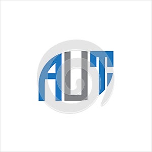 AUT letter logo design on white background.AUT creative initials letter logo concept.AUT letter design photo