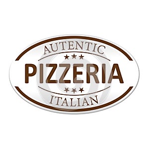 Autentic pizzeria italia paper web lable badge isolated