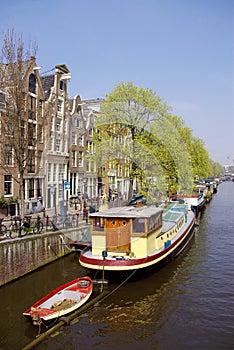 Authentic Amsterdam channel city view