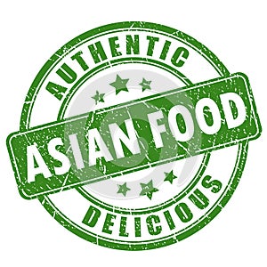 Authentic asian food vector stamp