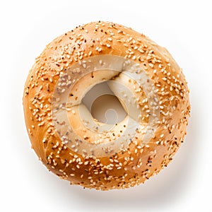 Authentic Bagel On White Background - Mcdonaldpunk Style