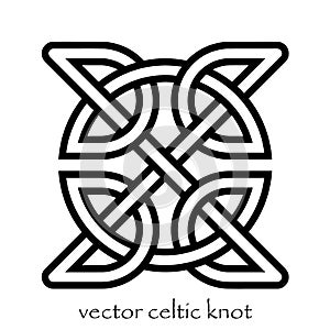 Authentic black-white vector celtic knot. photo