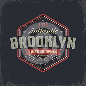 Authentic Brooklyn grunge retro design