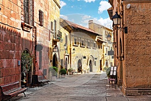 Authentic Catalan cozy streets in cities of Spain.