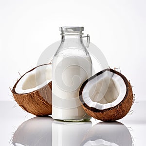 Authentic Coconut Product Photography On White Background