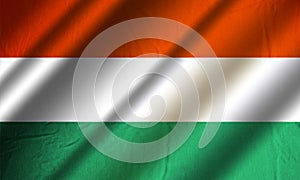 Authentic colorful flag of Hungary.