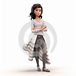 Authentic Disney-inspired 3d Image Of A Girl In Sweater And Pants photo