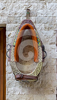 Authentic embroidered horse saddle.