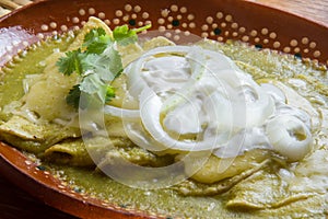 Authentic green enchiladas