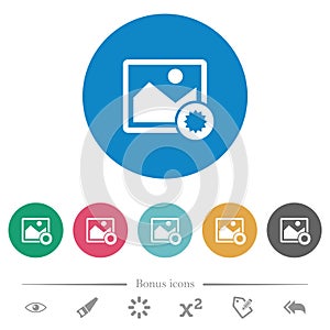 Authentic image flat round icons