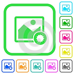 Authentic image vivid colored flat icons