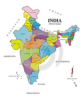 Authentic Map India [Labeled] updated 2019