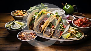 An authentic mexican taqueria with an assortment of tacos