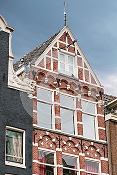 Authentic old houses on Red Light Street in Amsterdam.
