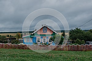 Authentic old wooden rural house in Russia.