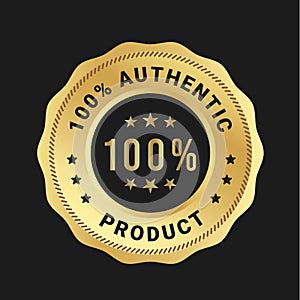 Authentic Product label, 100 percent Authentic product vector logo, badges