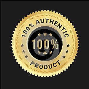 Authentic Product label, 100 percent Authentic product vector logo, badges