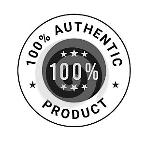 Authentic product label, 100 percent Authentic product vector logo, badges