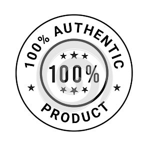 Authentic product label, 100 percent Authentic product vector logo, badges