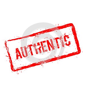 Authentic red rubber stamp isolated on white.
