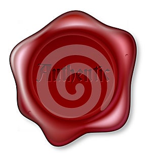 Authentic red wax seal illustration