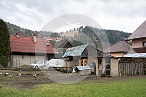 Authentic rural area with rustic building.