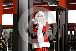 Authentic Santa Claus in gym