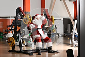 Authentic Santa Claus resting after exercise