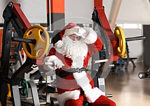 Authentic Santa Claus resting after exercise