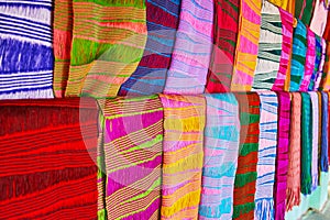 Authentic scarfs from Padaung Kayan workshop, Inle Lake, Myanmar