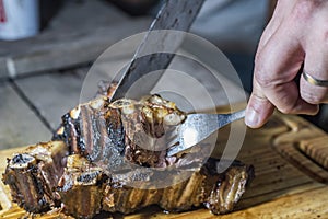 Authentic and tasty roasted meat Argentina photo