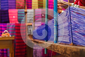 authentic textiles. made from lotus threads in Myanmar on Inle Lake