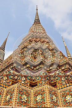 Authentic Thai Architecture in Wat Pho at Bangkok ,Thailand