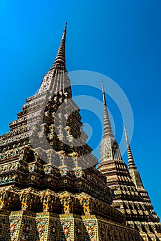 Authentic Thai Architecture in Wat Pho at Bangkok of Thailand