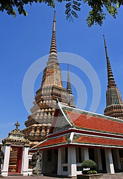 Authentic Thai Architecture in Wat Pho at Thailand