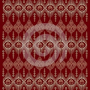 Authentic Thai Textile Artwork Drawn by Hand