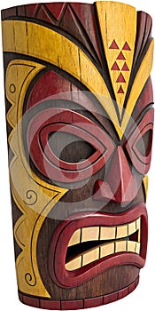 Authentic Tiki mask design for vibrant, tropical-inspired decor and celebrations. photo