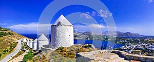 Authentic traditional Greece - windmills of leros island