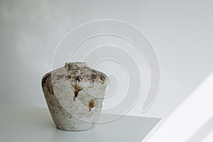 Authentic vases for modern interiors in a minimalist style, white colours