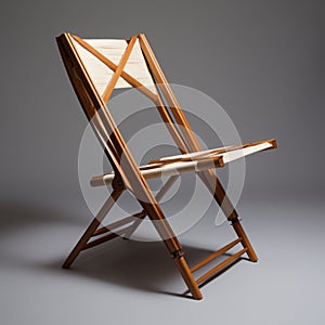 Authentic Wood Folding Chair Concept With Constructivist Photography Style