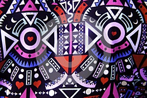 Colourful west african pattern textile photo