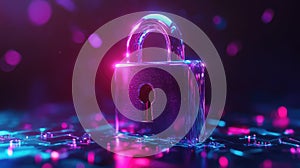 authentication emitting padlock