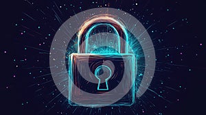 authentication emitting padlock