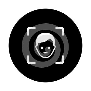 Authentication, face, scan icon. Black vector graphics