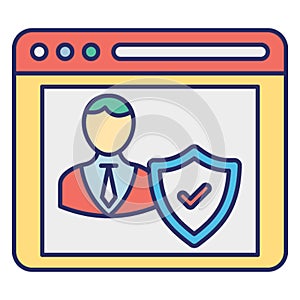 Authentication, password protected Vector Icon which can easily modify or edit