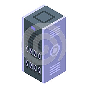 Authentication server icon, isometric style