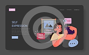 Authenticity in self-expression nighmode or darkmode web banner